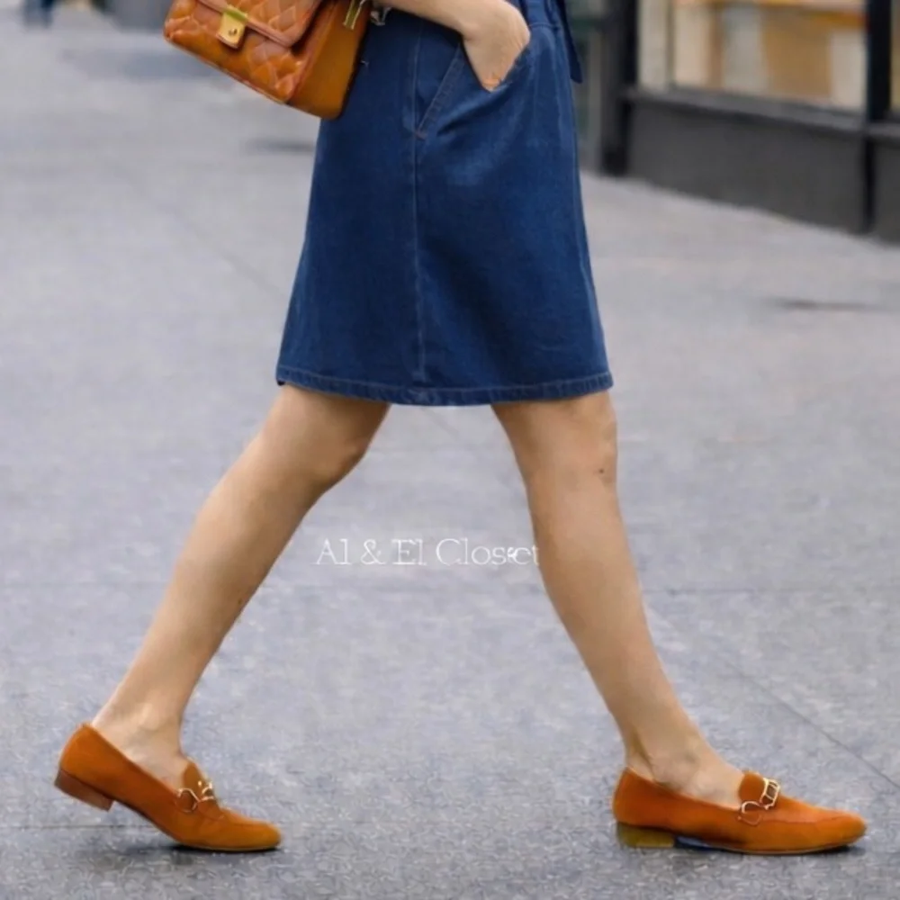 Women’s Parrotto Orange Suede Horsebit Loafers Italian Made EU 38 New In Box - Picture 3 of 11